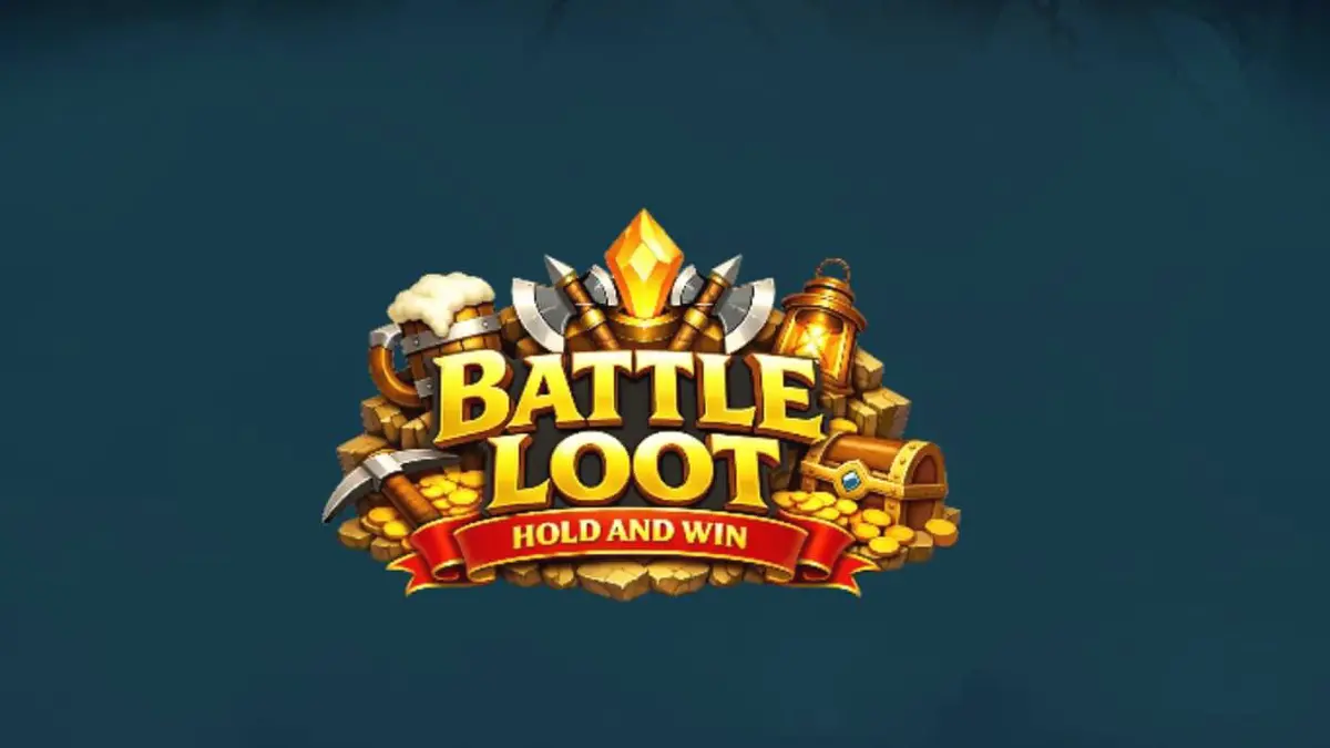 Tampilan visual slot Battle Loot: Hold and Win dengan tema kurcaci dan harta karun
